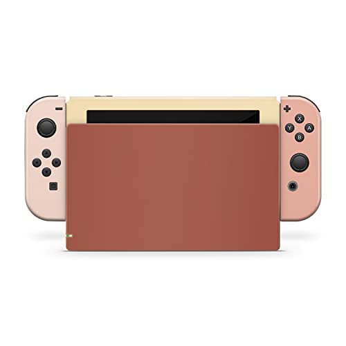 Image of Tacky Design Solid Color Skin Compatible with Nintendo Switch Skin Wrap Cover, Brown Colorwave Blocking for Nintendo Switch Stickers, Premium Vinyl 3M Full Wrap Decal.