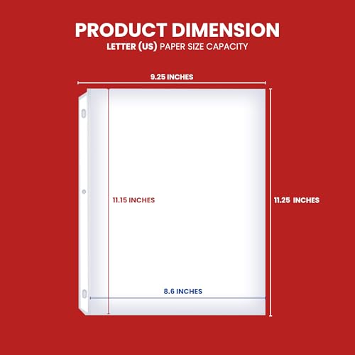Clear Sheet Protectors, 8.5x11 Inch for 3 Ring Binder, Plastic Sheet Sleeves, Top Loading Paper Protector with Reinforced Holes, Archival Safe for Documents and Photos image 6