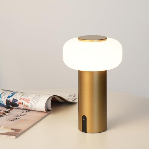 Image of WEILAILUX Waterproof Shower Lamp, Rechargeable Outdoor Table Lamp (Gold)