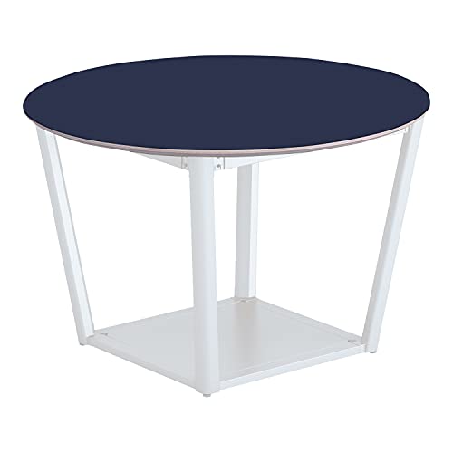 【メーカー配送・設置・組立】コクヨ ミーティングテーブル リージョン 円形 ボックス脚 ミドルローテーブル 幅105×奥行105×高さ62.4cm リノリウム天板 チャコール 脚ホワイト LT-RGC10MLSAAF66