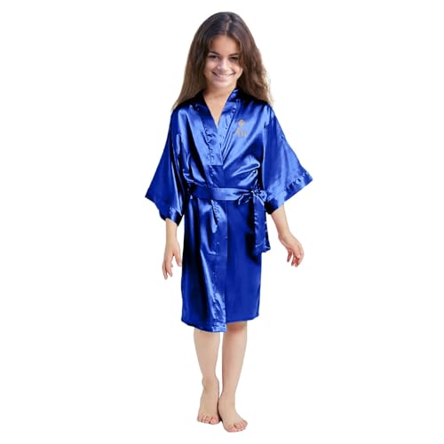 Personalized Girls Robes with Cute Symbol Design, Custom Flower Girl Robe, Add a Heart, Flower, Tiara & More3