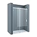 Produktbild doporro Nischentür Nischenschiebetür Duschabtrennung Teramo4-2 120x195cm ESG-Sicherheitsglas Duschtür aus Klarglas teilgerahmt inkl. NANO-Beschichtung