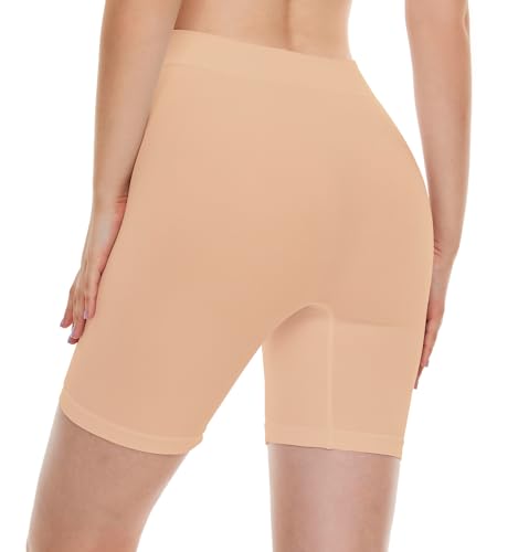 BATHRINS Womens Slip Shorts for Under Dresses, Tummy Control High Waist Seamless Smoothing Yoga Shorts3