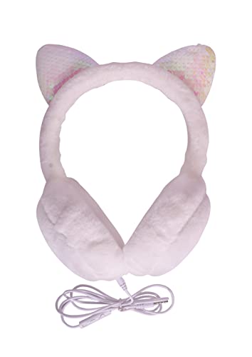 4 Seasons Unicorn Head Headphones for Girls with Mic (Grey)