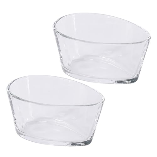 Baluue 2個 易清洗ガラス蒸し碗 キッチン用小型クリアボウル 調味料入れやサラダ ルに おしゃれな丸型プリン デザートカップ