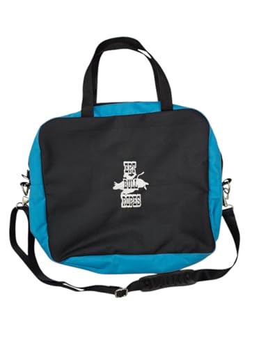 Bull Rope Bag - EPT Brand- Durable Quality 2 Ply Canvas w Optional Shoulder Strap (Black & Turquoise)