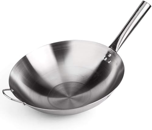 Wok sin recubrimiento de acero inoxidable 40 cm