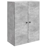 GHVBNMF Armadio da parete grigio cemento, 66 x 34,5 x 90 cm, in legno