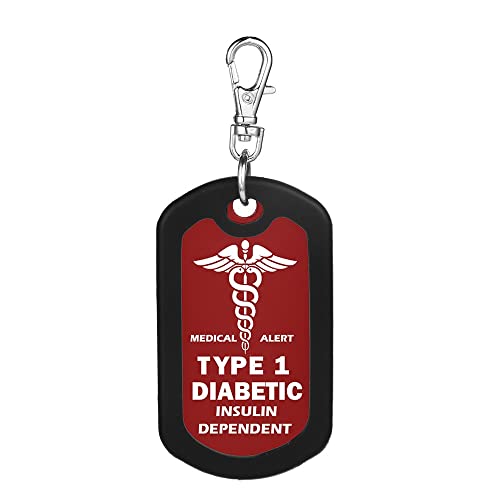 Médaille alerte diabétique type 1 pour fermeture éclair antivol