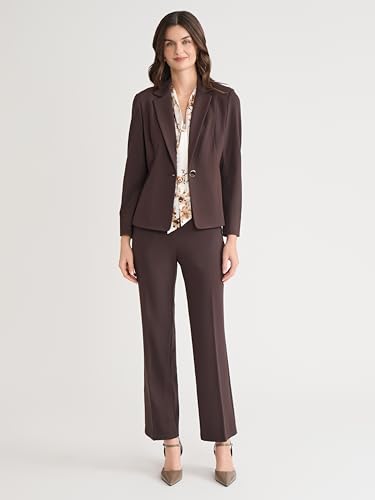 Kasper Women's One-Button Notch Collar Blazer with Seamed Waist – Compression Fit2