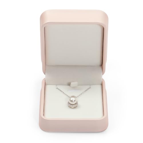 Pink Leather Necklace Jewelry Box - Elegant Gift Case for Necklaces, Pendants & Earrings