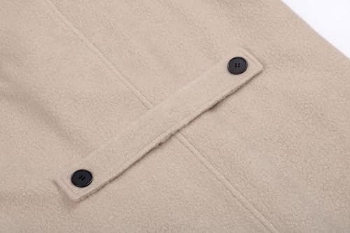 CHARTOU Übergroßer langer Wintermantel für Damen, warme Wollmischung, Erbsenmantel, aprikose, Medium