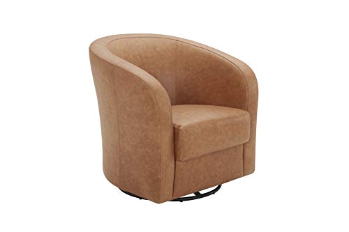 Amazon Brand – Rivet Rione Modern Leather Swivel Chair with Rounded Back, 30.3 Amazon Brand – Rivet Rione Modern Leather Swivel Chair with Rounded Back, 30.3