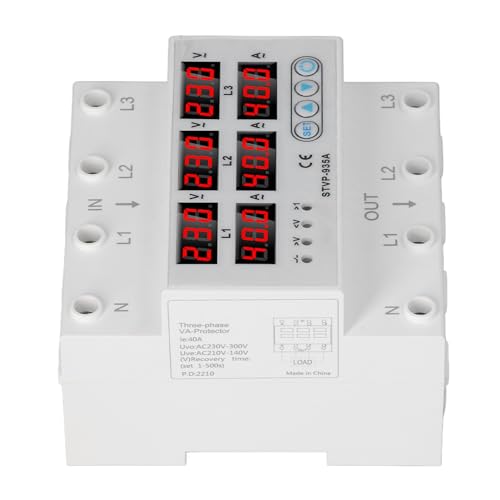 Protector contra sobretensiones AC220V 380V trifásico ajustable de 40A e instalación fácil 3
