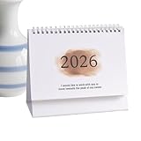 2026デスクトップカレンダー-2026デスクプランナー|ワイヤーバインディングマンスリープランナー、小さなスタンディングデスクカレンダー、ホームアパートオフィススクールの教室寮の教師Studenの年間スタンディングプランナー