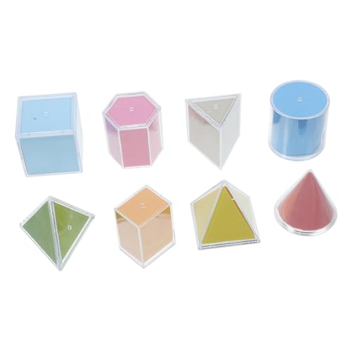 MUCKLILY 8 Piezas De Mesa De Luz Con Formas Geométricas Sólidas Para Enseñar Matemáticas Tablero De Cortar Transparente Para Encimera Geoplanos Mesa De Luz Con Formas Geométricas