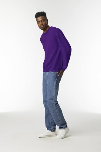 TICTEX Unisex Heavy Blend Crewneck Sweatshirt - Herren-Pullover Baumwolle mit Rundhals in vielen Farben - große Größen - Purple, L