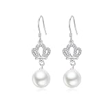 Pendientes de circonita cúbica para mujer, aretes colgantes de plata con forma de gancho, joyería de regalo