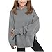 Hoodie For Girls Oversized Long Sleeve Pullover Sweatshirts For Girls 12-14 Fashion Baggy Cute Shirts Teens Tight Soft Fall Winter Preppy Teen Clothes Y2K With Thumb Holes Gray-120