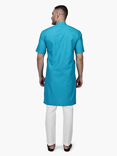 Image of Rajubhai Hargovindas Men's Premium Cotton Half Sleeve Solid Kurta