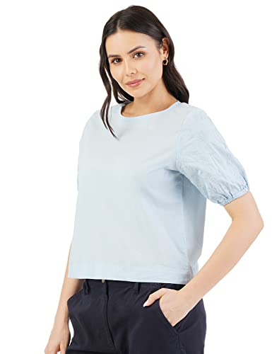 Image of FYLTR Women's Casual Fashion Top -Round Neck, Elasticated Half Sleeves, Soft Handfeel
