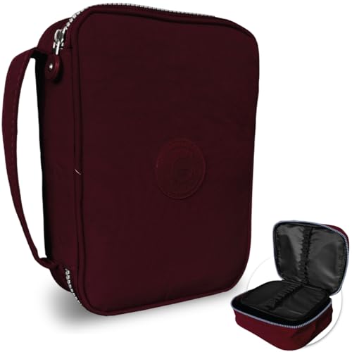 Estojo Box Escolar Grande 100 Lápis Nylon Com 25 Elásticos (Bordô)