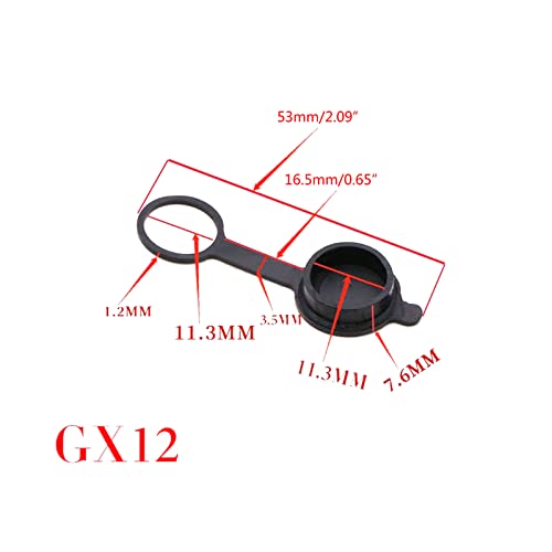 BELOWSYALER Wasserdichte Abdeckung Staubgummikappe Rundstecker Schutzkappe GX12 GX16 20 Verschleißfeste Gummimanschette Luftfahrtstecker Staubkappe Luftfahrtbuchse Gummiabdeckung Schutzhüllen
