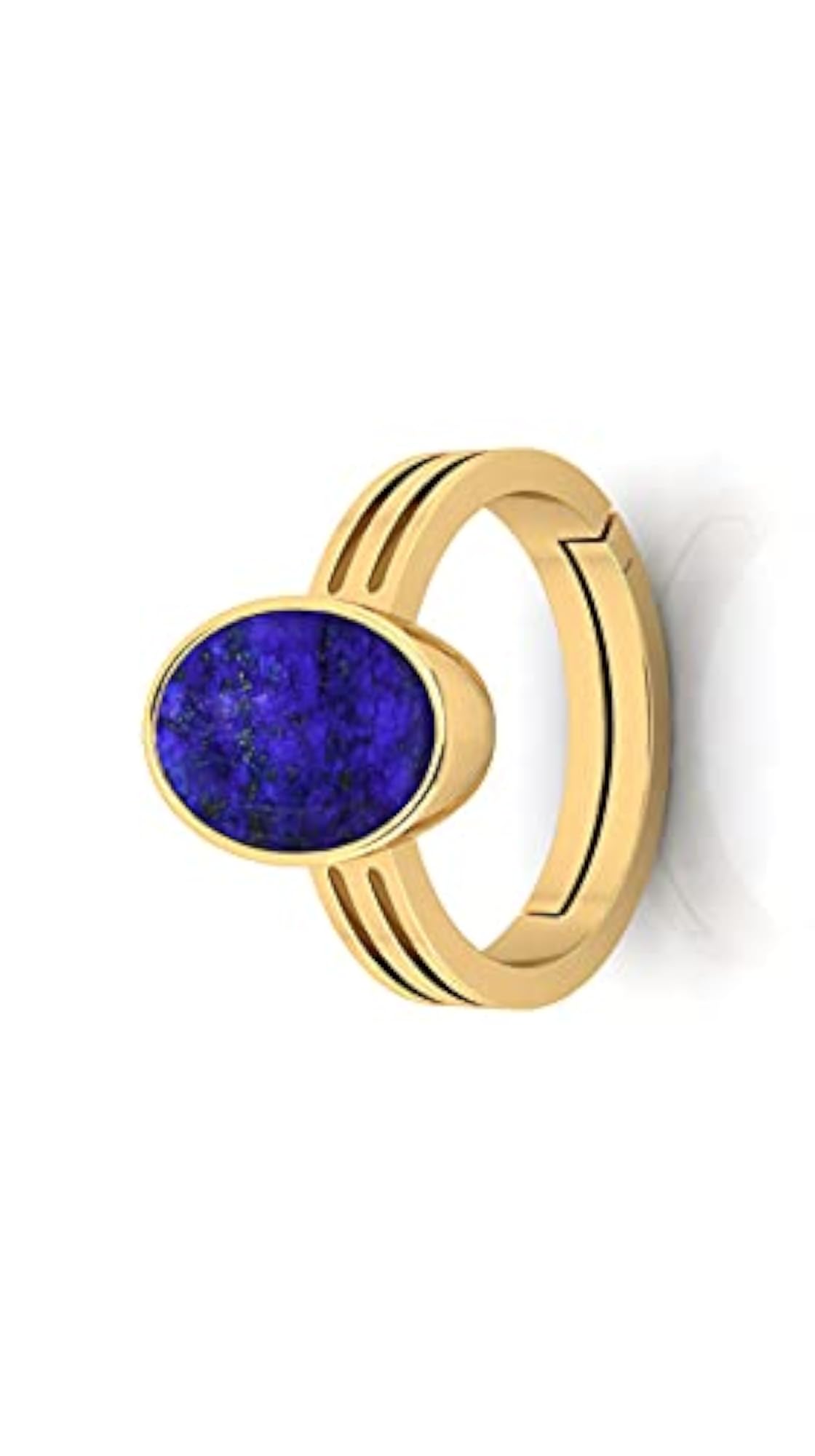 Men's Blue Lajward Stone Panchdhatu Adjustable Ring