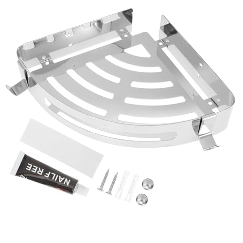 MINAOLULUS ステンレス製コーナー収納ラック 耐久性壁掛けプ トイレ 洗面所用隙間整理棚 バスルーム用多機能収納シェルフ