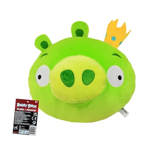 Angry Birds Green King Pig Plush Toy – 15” Mega Size Stuffed Animal for Kids & Collectors