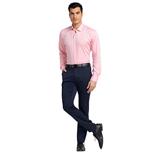Image of Park Avenue Men's Cotton Blend Checks Pattern Slim Fit Semi Cutaway Collar Full Sleeve Formal Shirt