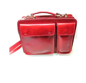 Bolso pequeño para hombre de piel clásica roja ideal para el día a día urbano