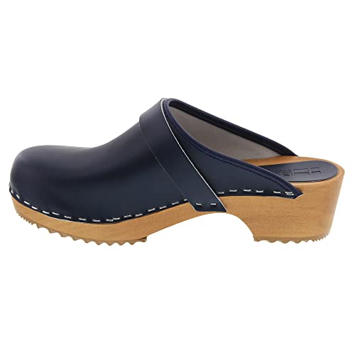 Image of Bjork Maja Wood Open Back Leather Clogs