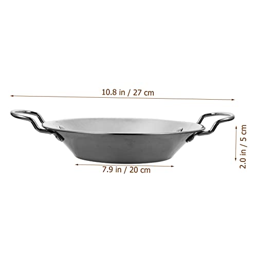 Wok de acero inoxidable con doble asa, horno redondo miniatura 2