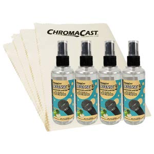 ChromaCast Defense Microphone & Headphone Sanitizer Spray & Cleaner, 4oz Fresh Apple Scent, 4 Pack with Cleaning Cloth