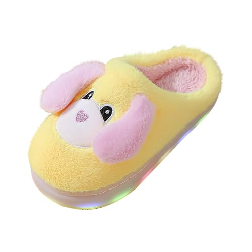 Boys Girls Cute Fuzzy Slippers Cartoon Animal Plush Slip On Slides