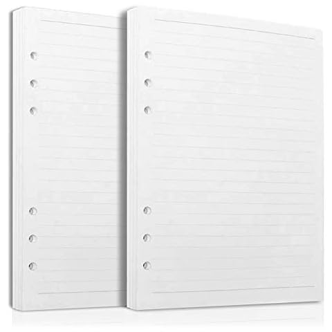 GOIYZTTR A5 Refills Paper for Family, School, Office, Standard 6 Hole Loose-Leaf Refillable Lined Paper for Notebook, Diary, Planner, Journal, Double Side (2 Pack) Cover