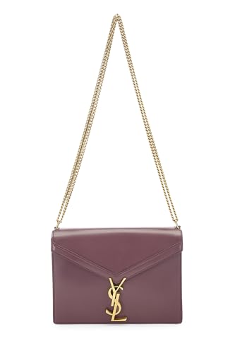 Yves Saint Laurent, Pre-Loved Burgundy Leather Cassandra Chain Bag Medium, Burgundy
