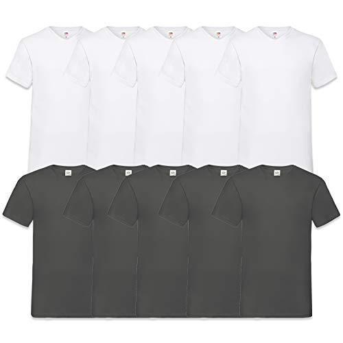 Fruit of the Loom, T-shirt da uomo con scollo a V