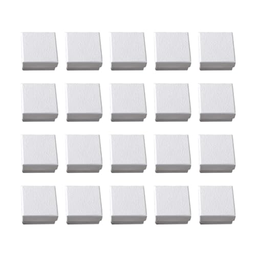 Lot de 20 boîtes Cadeaux en Carton pour Bijoux, bagues, Boucles d'oreilles, Anniversaires, Anniversaires de Mariage, Blanc