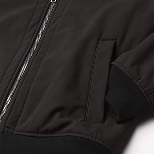 Image of Tommy Hilfiger Men's Soft Shell Fashion Bomber With Contrast Bib and Hood