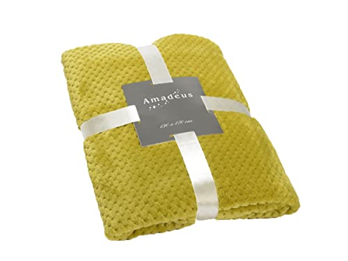 Amadeus Schachbrettdecke, 130 x 170 cm, Olive