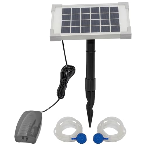 Woodside Solar Oxygenator Air Pump for Pond - 2.5W Aerator 2 Air Stone Oxygen Pump for Garden, Aquarium Fish Tank