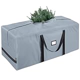 BALEINE 7.5 ft Christmas Tree Storage Bag, Heavy Duty 900D Oxford Fabric with Reinforced Handles and Dual Zippers Wide Opening, Extra Large Storage Container for Trees and Decorations (Grey)