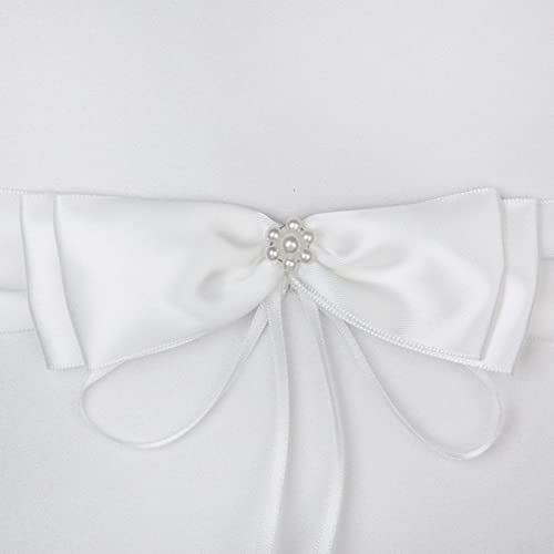 Panier de mariage de noeud papillon en satin ivoire anti-renversement pour enfants - 5