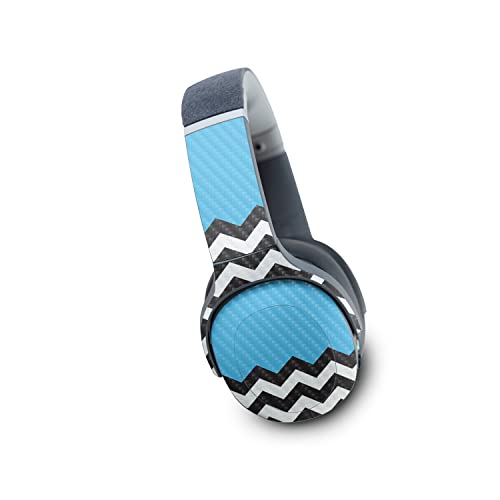 Image of MightySkins Carbon Fiber Skin Compatible with Skullcandy Crusher Evo Wireless - Baby Blue Chevron | Protective, Durable Textured Carbon Fiber Finish | Easy to Apply