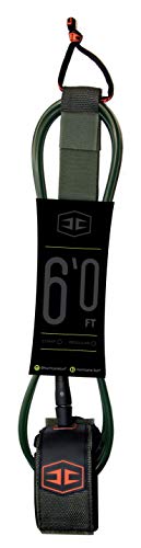 HURRICANE Correa para tabla de surf (regular, 7 mm), color verde militar y naranja