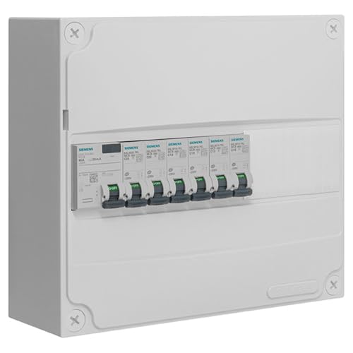 SIEMENS Tableau électrique pré-équipé 1 rangée 13 modules 6 disjoncteurs 1 interrupteur différentiel