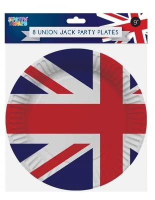 MVS Wholesale King Coronation Union Jack Design 8 X 9 INCH Plates, Ideal Street Parties, Celebrations, Home, Picnic, Tableware