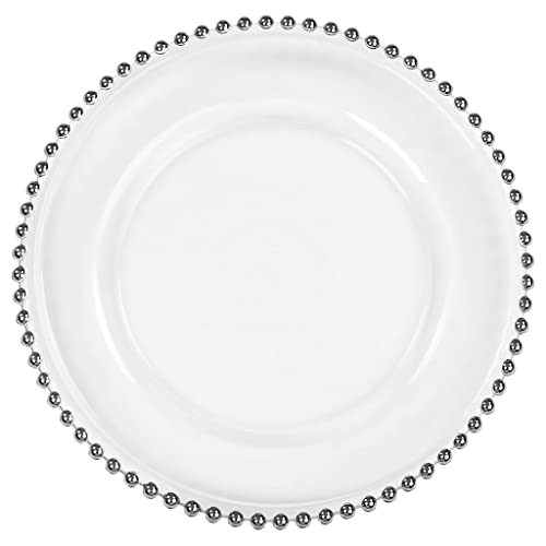 CVL 8 Pk Platos de vidrio decorativos con borde plateado miniatura 1